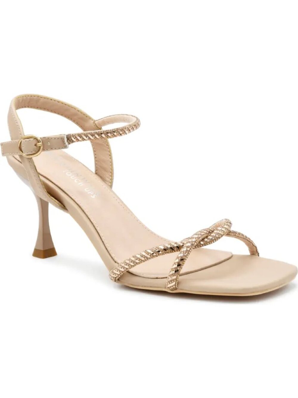 NWT Touch Ups Sunny Ankle Strap Sandal Beige Gold Size 7.5